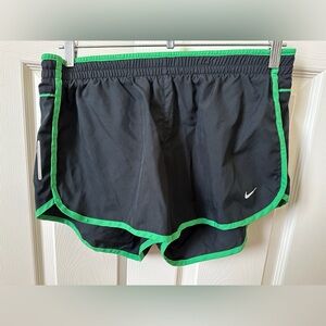 Nike Women's Athletic Shorts Black with Green Trim